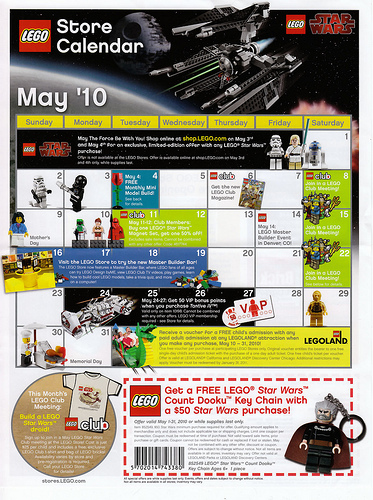 LEGO Store Calendar - May 2010