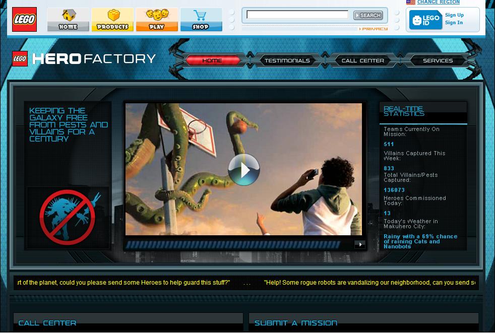 LEGO Hero Factory Site (www.toysnbricks.com)