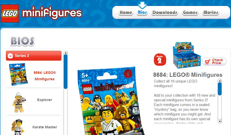 LEGO Minifigures Series 2 Website