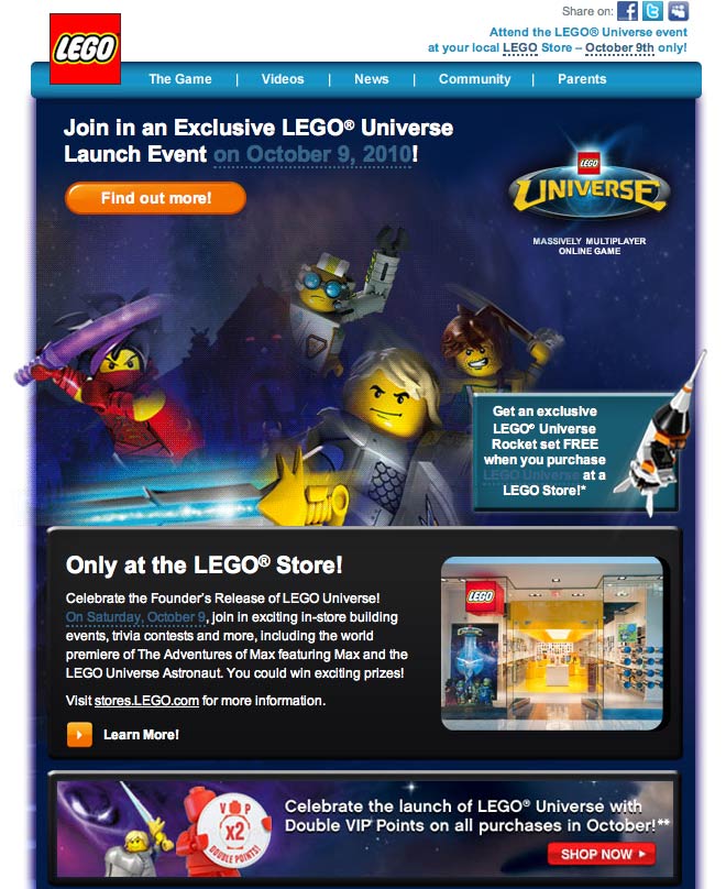 LEGO Universe Launch Date Poster - Toys N Bricks