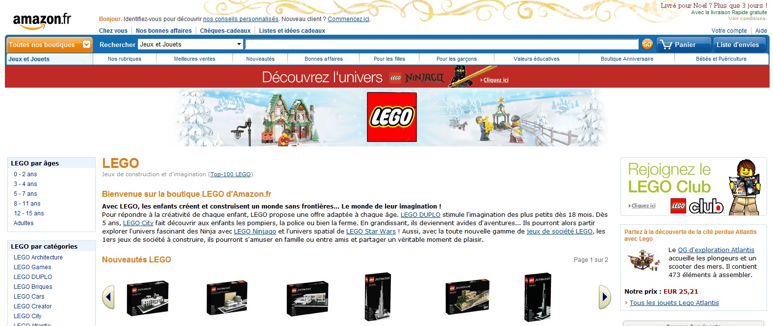 Amazon France LEGO Online Shop - Toysnbricks