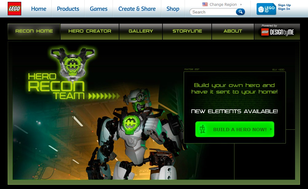 LEGO.com Hero Recon Team Microsite - Toysnbricks