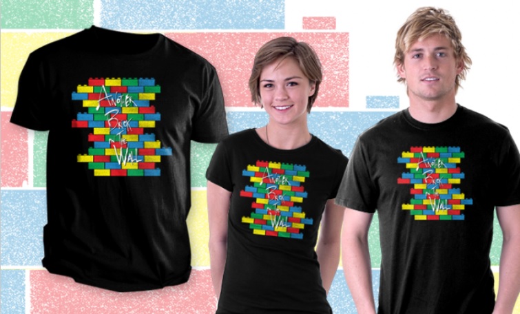LEGO T-Shirt Brick in the Wall Teefury September 2014