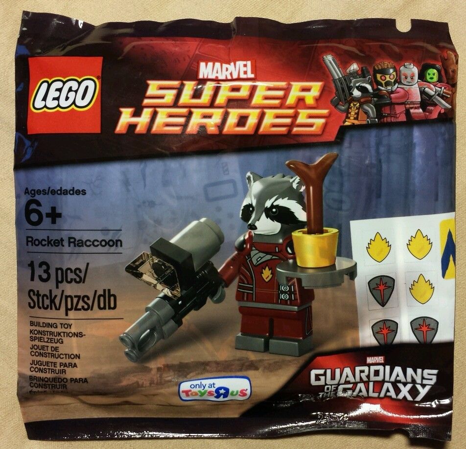 LEGO Rocket Racoon Minifigure Guardians of the Galaxy Super Heroes Marvel Polybag 5002145