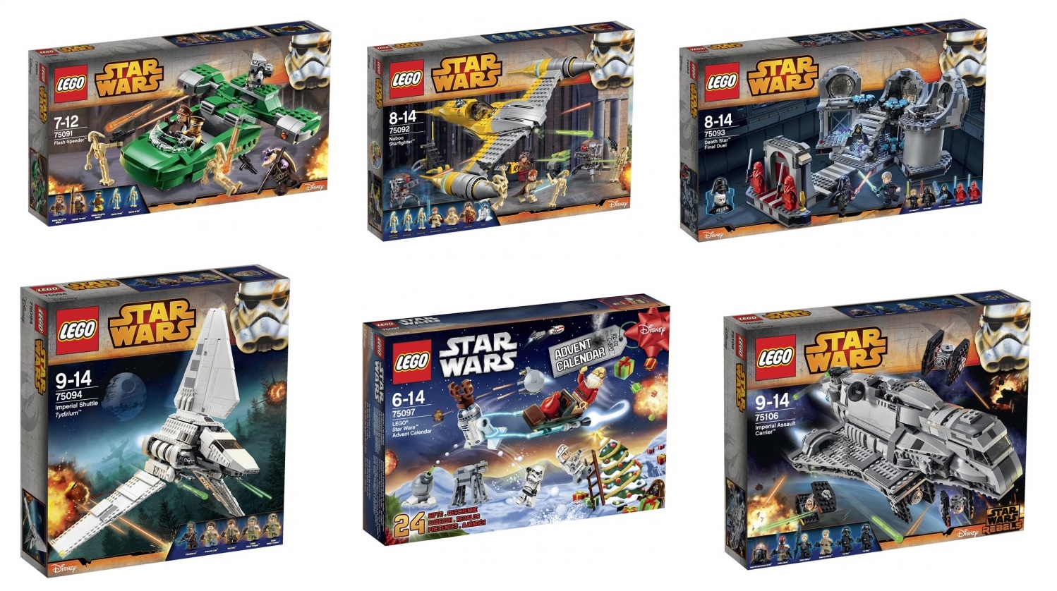 LEGO Star Wars 75091 75092 75093 75094 75097 75016 Set Pictures Box - Toysnbricks