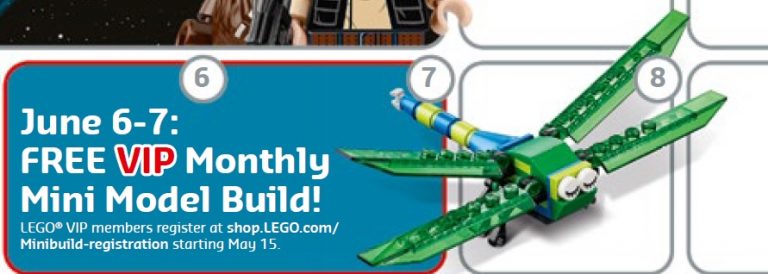 LEGO VIP Monthly Mini Model Build Dragonfly June 2017