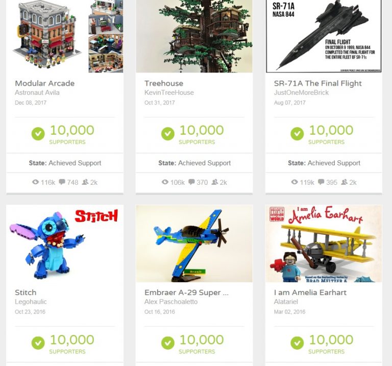 LEGO Ideas Projects 10 000 Supporters March 2018