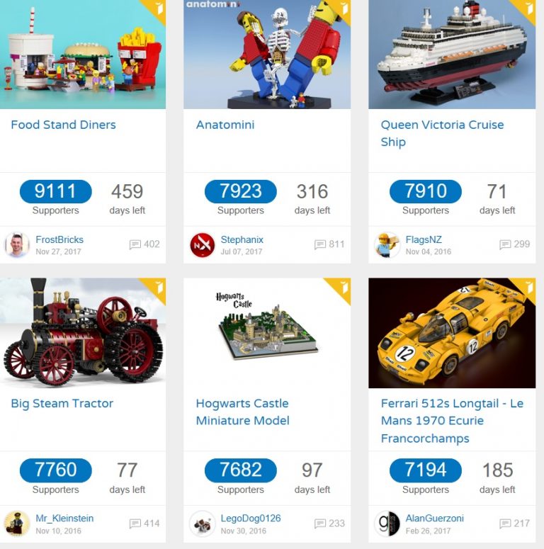 LEGO Ideas Projects Reaching 10 000 Supporters October 2018
