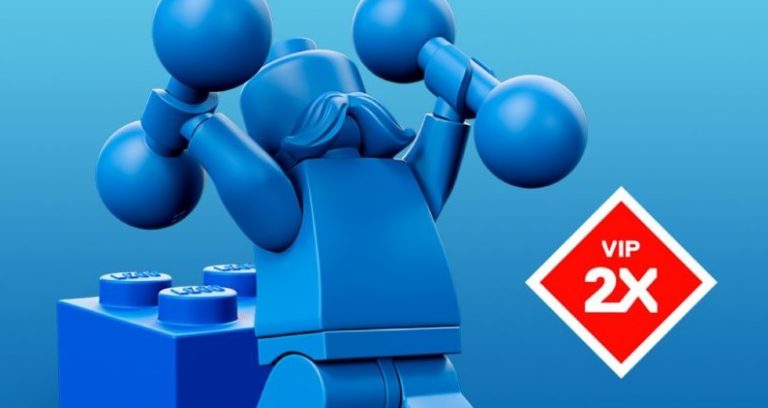 Double VIP LEGO Points Banner Logo Blue