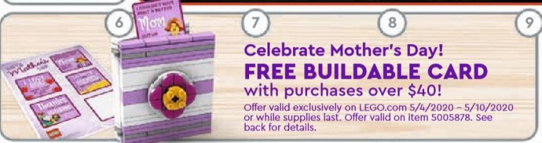2020 May LEGO Mother's Day Buildable Card 5005878 Promotional Offer Sale