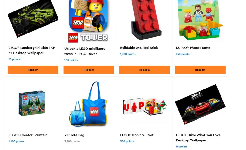 New LEGO Rewards Items Added to LEGO VIP Rewards Center Toys N Bricks