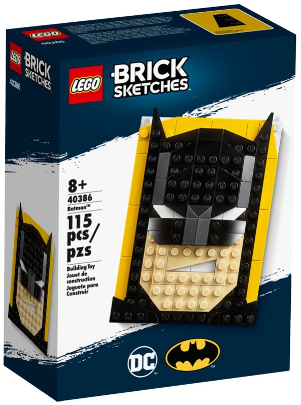 LEGO DC Comics Super Heroes Brick Sketches 40386 Batman Front Box July 2020