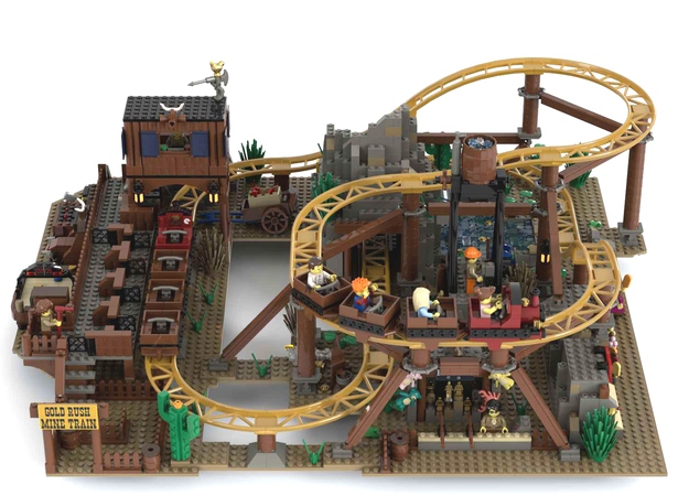 LEGO Ideas Creation Gold Rush Mine Train Roller Coaster by Footonabrick