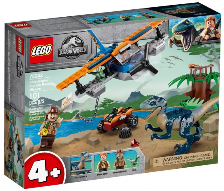 LEGO Jurassic World 75942 Velociraptor Biplane Rescue Mission​ Box