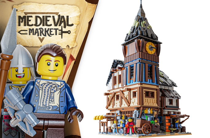 LEGO Ideas Project Creation Medieval Market 10 000 Supporters by CARLIERTI