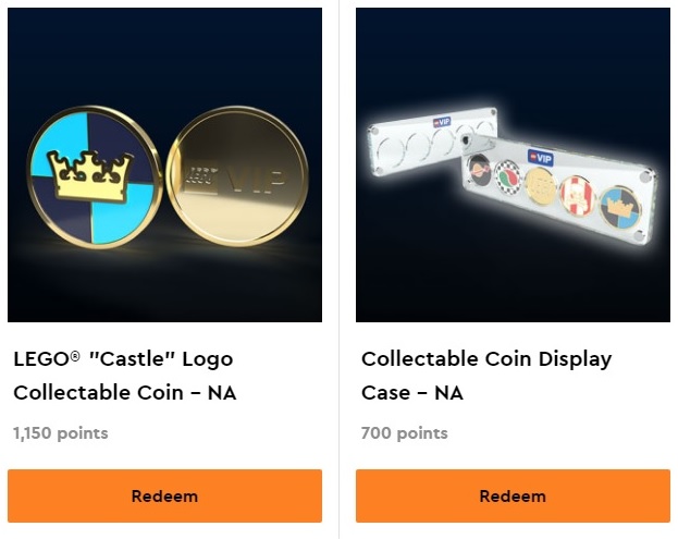 LEGO VIP Rewards Center Castle Logo Collectable Coin & Collectable Coin Display Case January 2021