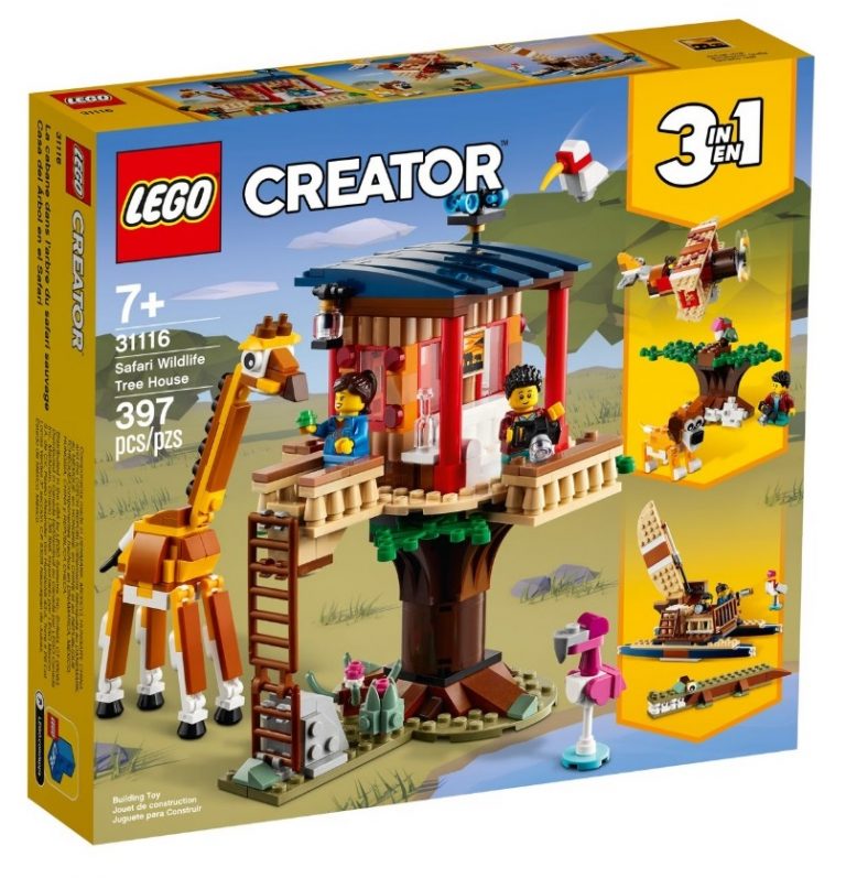 LEGO Creator 3 in 1 31116 Safari Wildlife Tree House Box Front March 2021