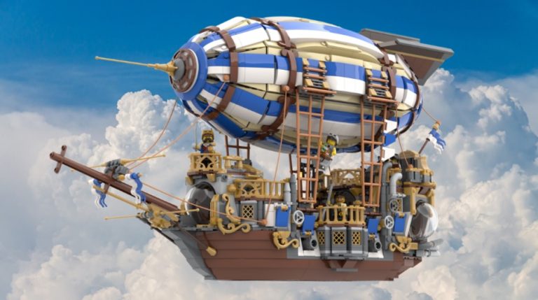 LEGO Ideas Steampunk Airship Project Creation by BrickHammer Achieves 10 000 Supporters
