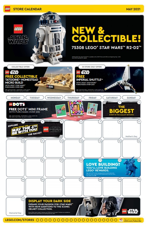 LEGO Store Calendar Offers & Promotions May 2021 - Toys N