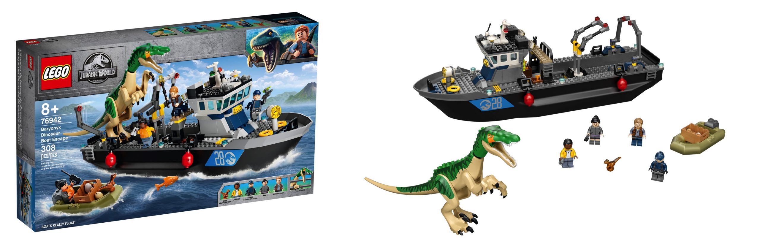 LEGO® 76942 Jurassic World L'Évasion en bateau du Baryonyx