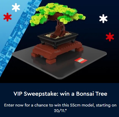 LEGO VIP Sweepstake November 2021 Weekend Giant Bonsai Tree (10281 Creator Expert)