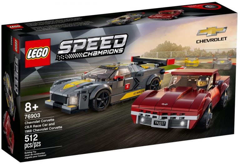 LEGO Speed Champions 76903 Chevrolet Corvette C8.R Race Car and 1968 Chevrolet Corvette Front Box