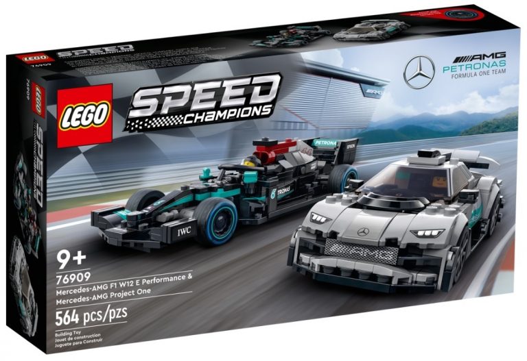 LEGO Speed Champions 76909 Mercedes-AMG F1 W12 E Performance & Mercedes-AMG Project One March 2022 Release Date Front Box