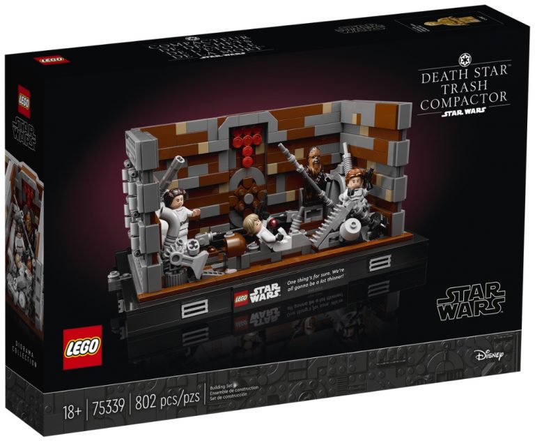 18+ LEGO Star Wars 75339 Death Star Trash Compactor Diorama Front Box April 2022 Release Date