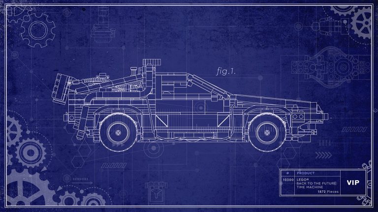 LEGO Creator 10300 Back to the Future Time Machine BTTF Side View Sketch VIP Rewards Center