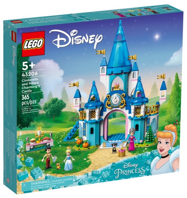 LEGO Disney Princess 43206 Cinderella and Prince Charming's Castle Summer August 2022 Release Date Front Box