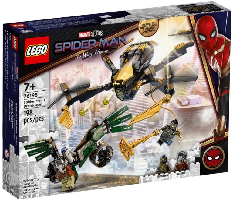 LEGO Marvel Spider-Man No Way Home 76195 Spider-Man’s Drone Duel Front Box