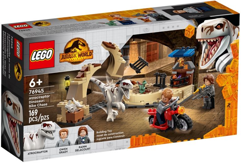 LEGO Jurassic World Dominion 76945 Atrociraptor Dinosaur Bike Chase Front Box April 2022 Release Date