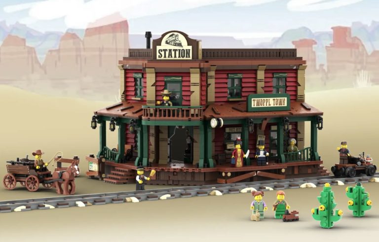 LEGO IDEAS The Old Western Train Station Project Creation by FACEBRICKUP Achieves 10 000 Supporters