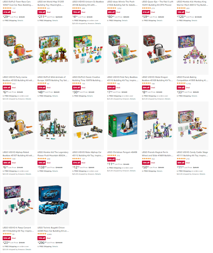 LEGO Holiday 2022 Sale at Amazon US Vidiyo and Other Sets