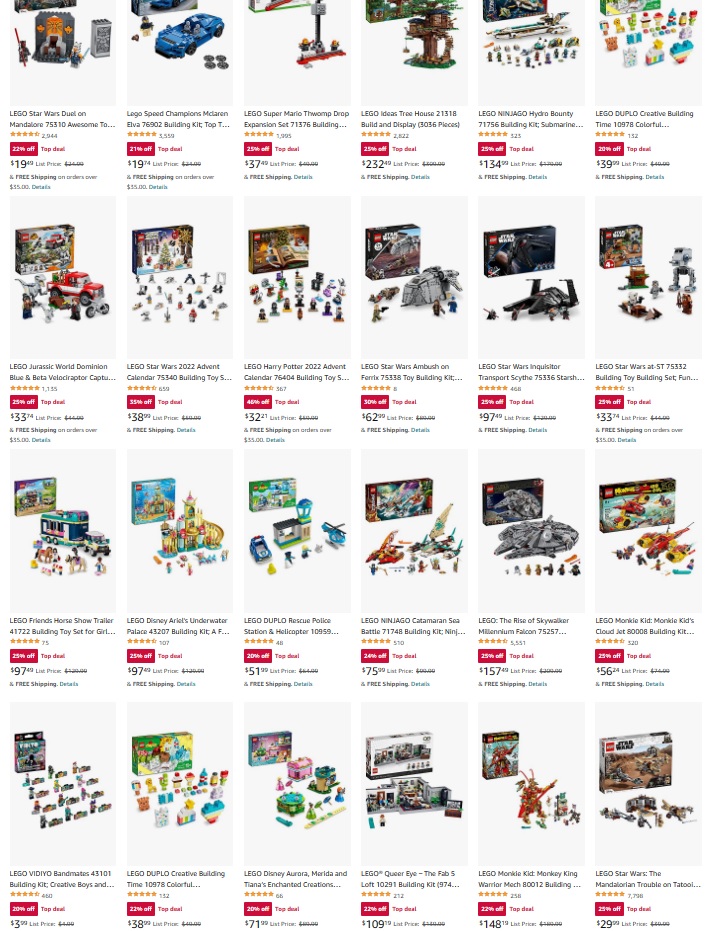 Amazon Canada LEGO December 2022 Deals of the Day Promotion Sale