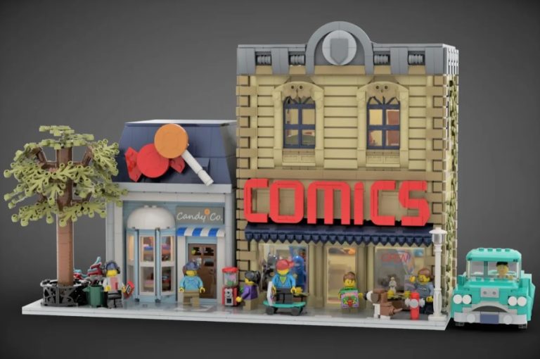 LEGO IDEAS Retro Comic Store Project Creation by LEGOverwatch Achieves 10 000 Supporters