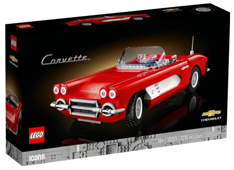 18+ LEGO Icons 10321 Chevrolet Corvette Car Summer August 2023 Release Date Front Box