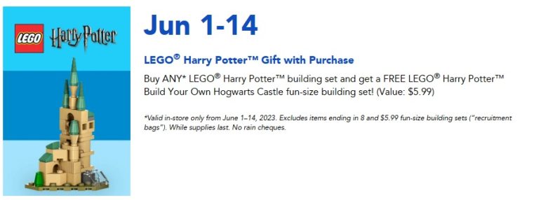 LEGO Harry Potter Build your Own Hogwarts Castle 30435 GWP at Toys R Us Canada June 2023 Promotion