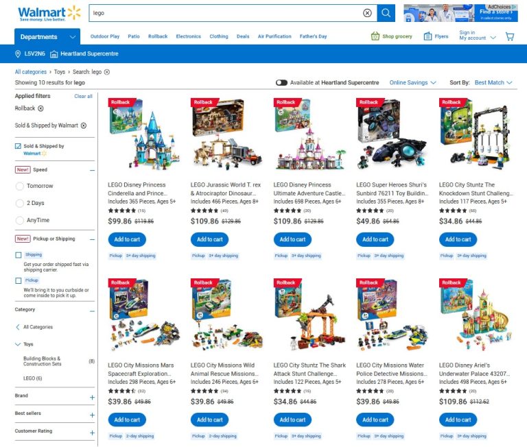 Wal-Mart LEGO June 2023 Rollbacks Sales & Deals