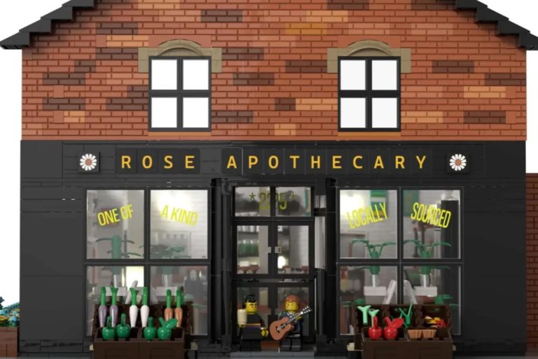 LEGO IDEAS Schitt's Creek The Rose Apothecary Project Creation by snorkel_maiden Achieves 10 000 Supporters