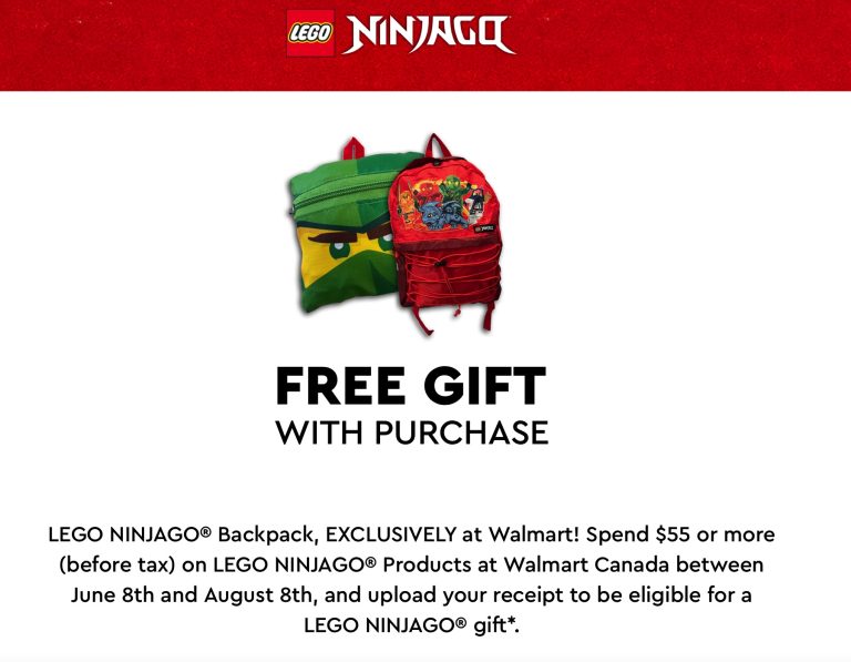LEGO Ninjago GWP July and August 2023 Promotion at Wal-Mart Canada