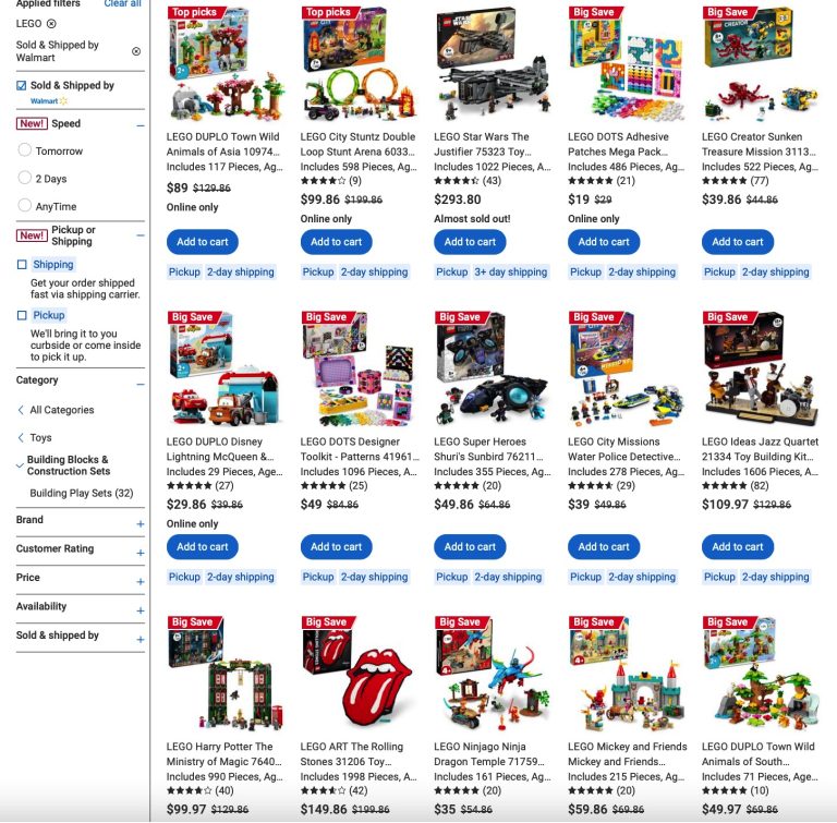Wal-Mart Canada Online July 2023 LEGO Big Save Event Sale Deals
