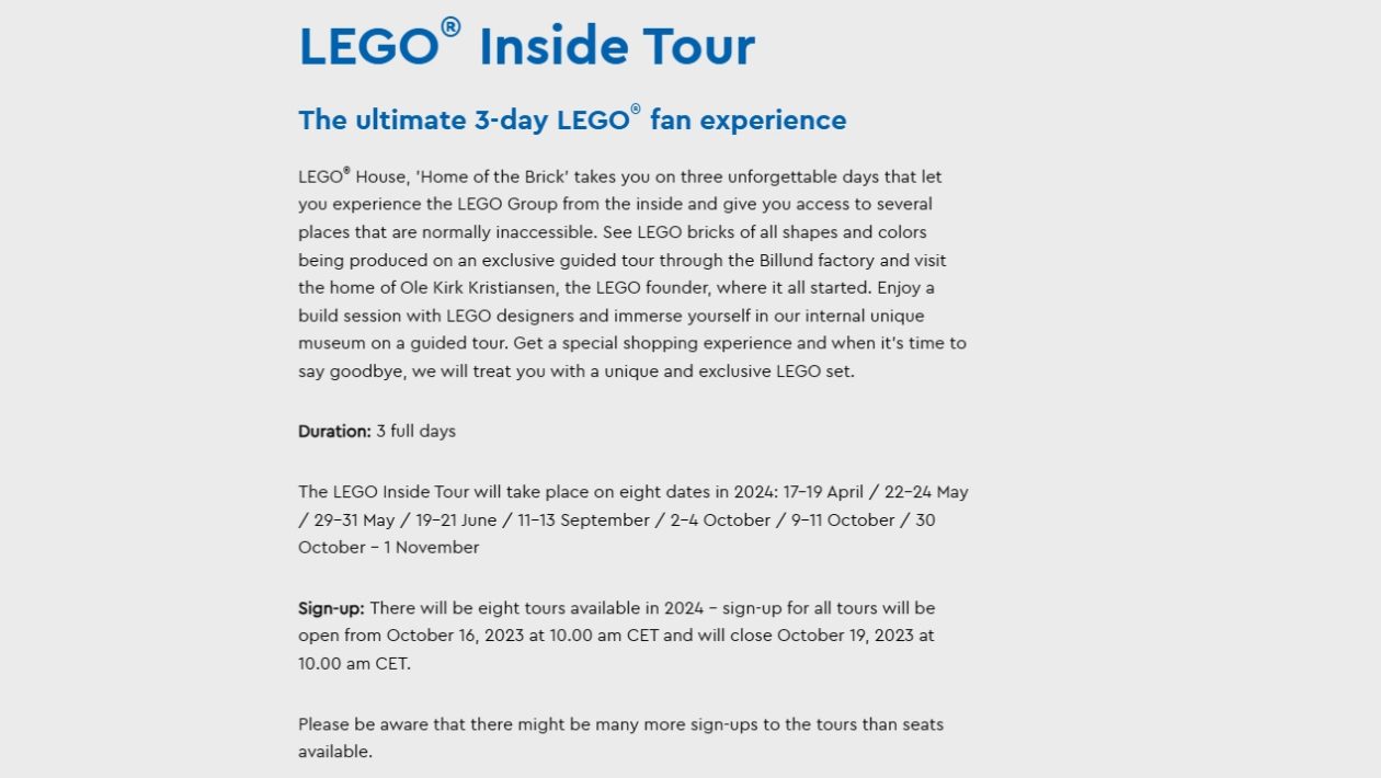 lego inside tour 2024 tickets