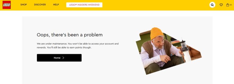 LEGO Insiders Rewards Center Down IT Tech Issues Maintenance