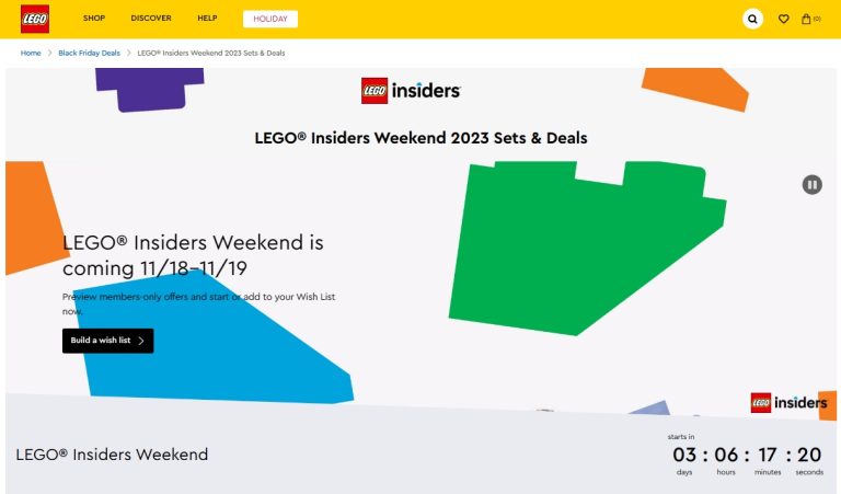 LEGO Insiders Weekend 2023 November Sale & Promotions