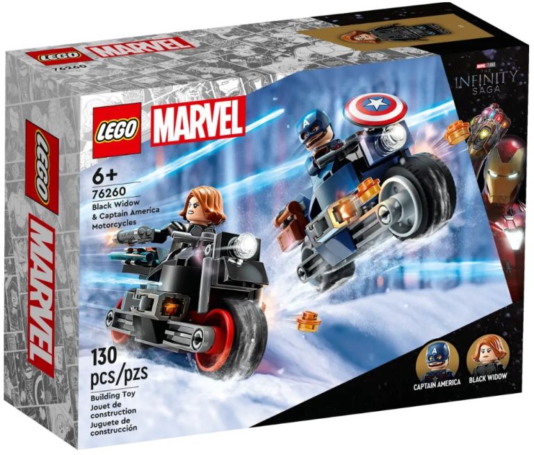 LEGO Marvel 76260 Black Widow & Captain America Motorcycles Front Box