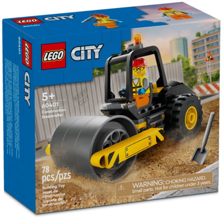 LEGO City 60401 Construction Steamroller January 2024 Release Date Front Box