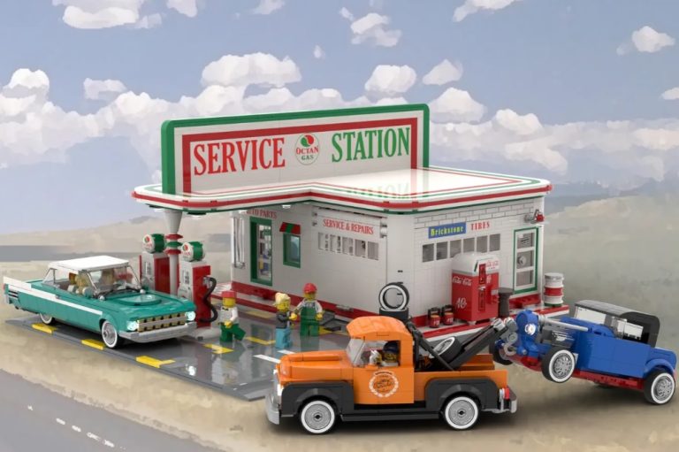 LEGO IDEAS The Vintage Service Station Project Creation by MOCturnal Achieves 10 000 Supporters