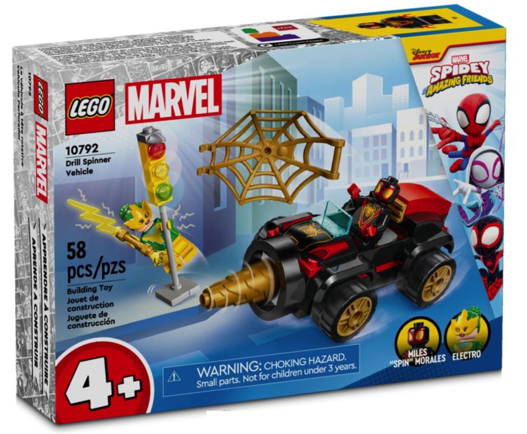 LEGO Marvel 10792 Spider-Man Drill Spinner Vehicle March 2024 Front Box
