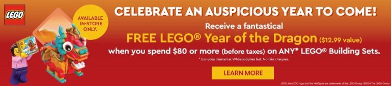 LEGO 40611 Year of the Dragon GWP 2024 Promotional Offer at Toys R Us Canada Stores
